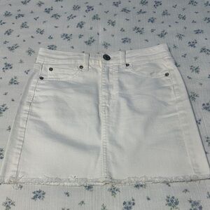 American Eagle Outfitters White Frayed Mini Skirt